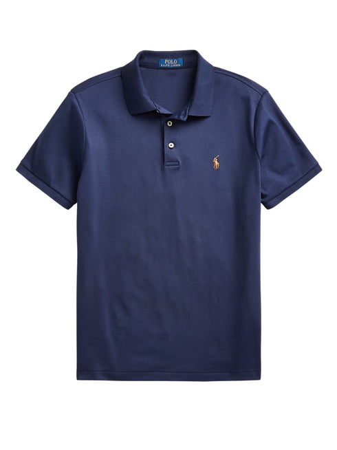RALPH LAUREN Custom Slim Fit Soft Cotton Polo Shirt Refined Navy