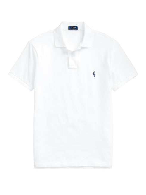 RALPH LAUREN Slim Fit Mesh Polo Shirt White