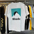 Rhude T-shirts Blue Sunset Print Cotton Casual Short Sleeve Men and Women