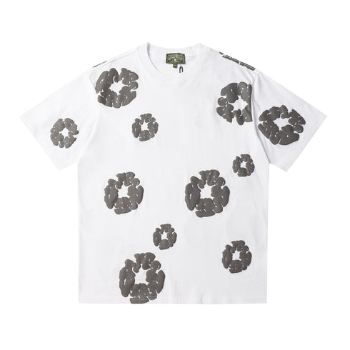 Denim Tears Outfit:T-shirt/Shorts (Separate Purchase Options) Puff Print Short Sleeve T-shirt Loose Couple Shorts Suit