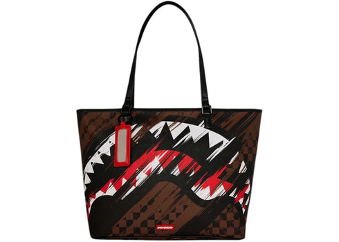 Sprayground Smeared Grunge Tote Bag Brown