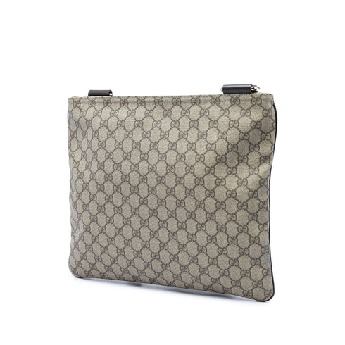 Zip Top Messenger Bag GG Coated Canvas Large