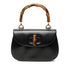 Vintage Convertible Bamboo Top Handle Bag Leather Medium
