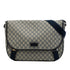 Double Buckle Messenger Bag GG Coated Canvas Large