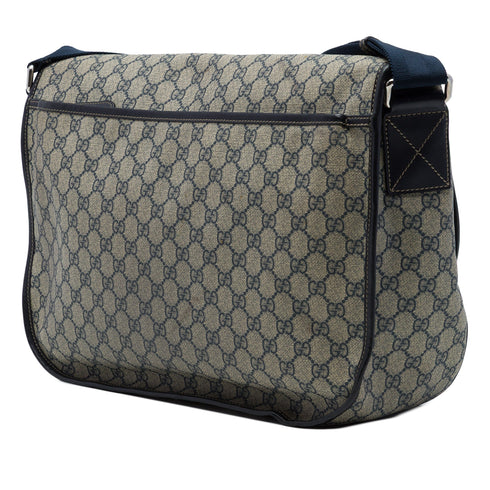 Double Buckle Messenger Bag GG Coated Canvas Large