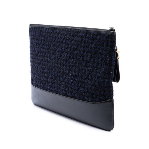 Gabrielle Logo Hobo Tweed and Calfskin Small