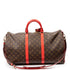 Keepall Bandouliere Bag Monogram Canvas with Coquelicot Leather Trim 50