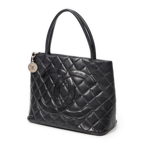 Medallion Tote Quilted Caviar