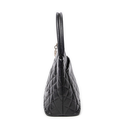 Medallion Tote Quilted Caviar