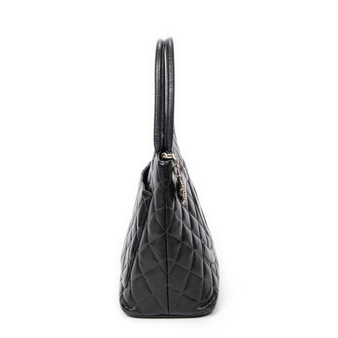 Medallion Tote Quilted Caviar