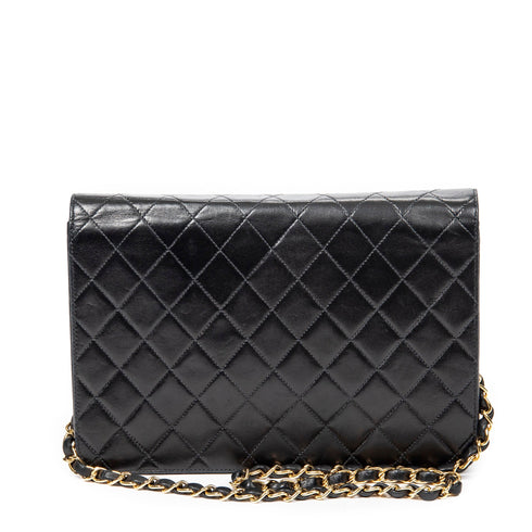 Vintage Clutch with Chain Quilted Leather Medium