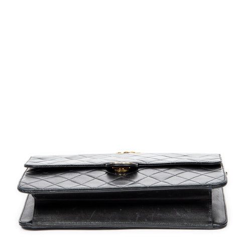 Vintage Clutch with Chain Quilted Leather Medium