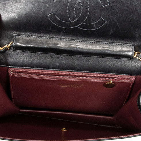 Vintage Clutch with Chain Quilted Leather Medium