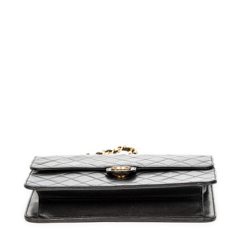 Vintage Clutch with Chain Quilted Leather Medium