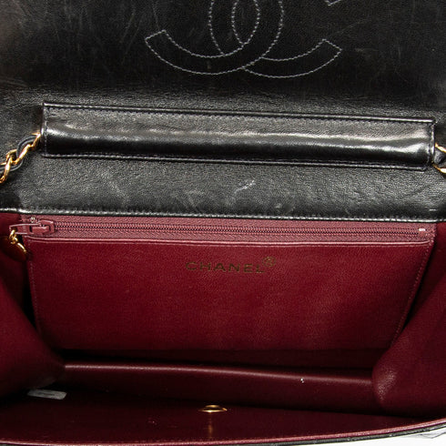 Vintage Clutch with Chain Quilted Leather Medium