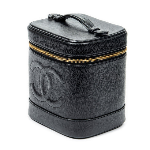 Vintage Timeless Cosmetic Case Caviar Tall