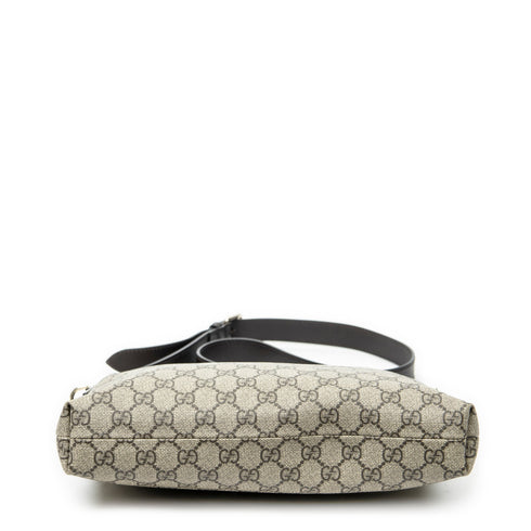 Zip Top Messenger Bag GG Coated Canvas Medium