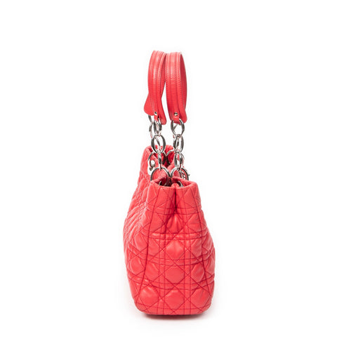 Soft Shopping Tote Cannage Quilt Lambskin Small