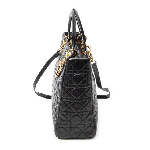 Vintage Lady Dior Bag Cannage Quilt Lambskin Large