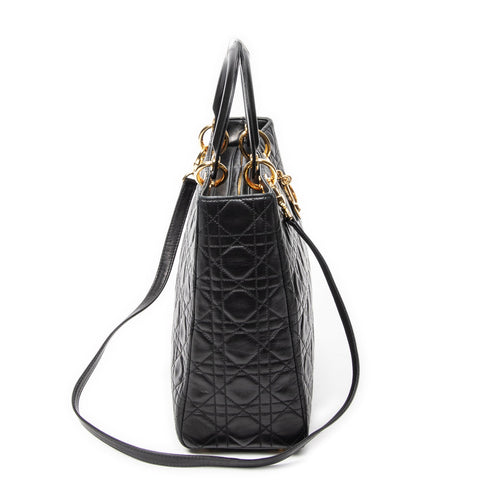 Vintage Lady Dior Bag Cannage Quilt Lambskin Large