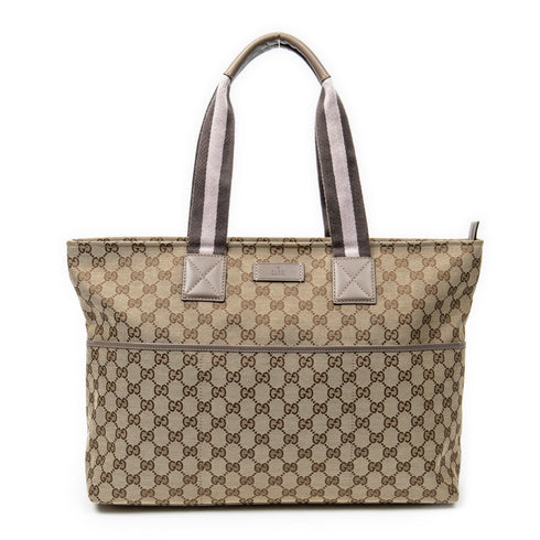 Diaper Web Strap Tote GG Canvas Large