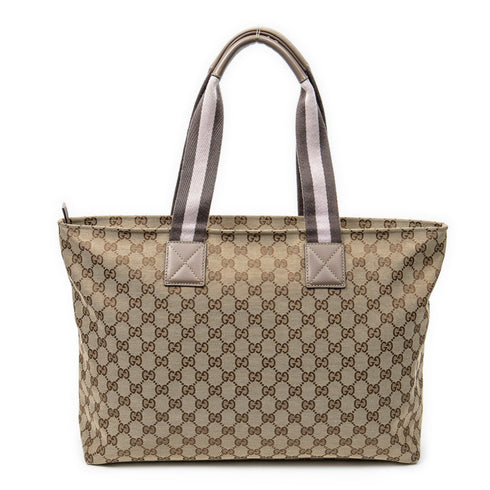 Diaper Web Strap Tote GG Canvas Large