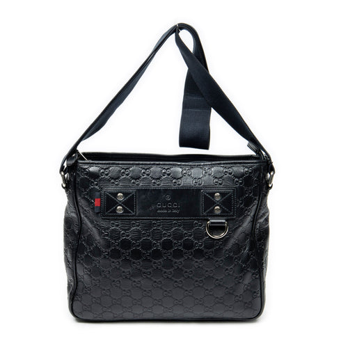 Web Loop Zip Top Messenger Guccissima Leather Medium
