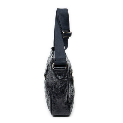 Web Loop Zip Top Messenger Guccissima Leather Medium