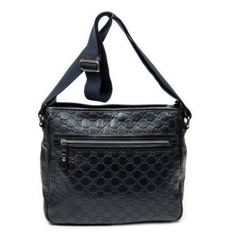 Web Loop Zip Top Messenger Guccissima Leather Medium