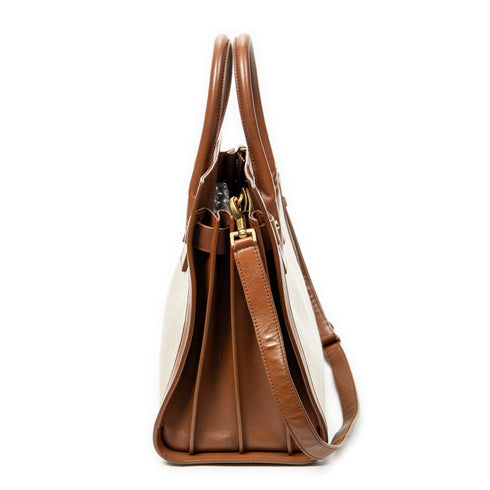 Sac de Jour Souple Bag Canvas with Leather Small