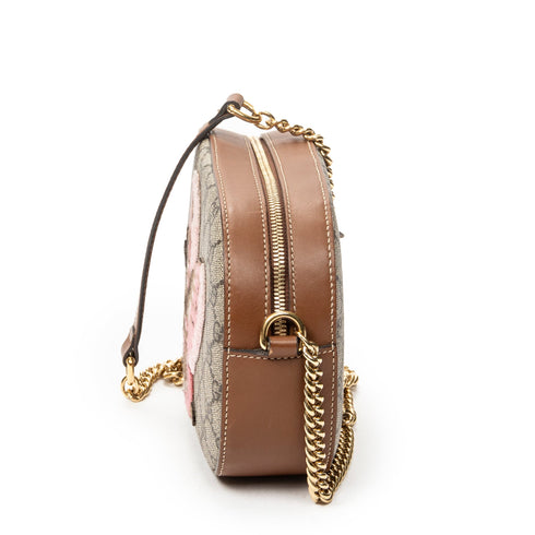 Chain Crossbody Bag Embroidered GG Coated Canvas Mini