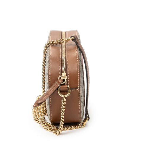 Chain Crossbody Bag Embroidered GG Coated Canvas Mini