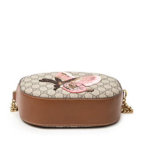 Chain Crossbody Bag Embroidered GG Coated Canvas Mini