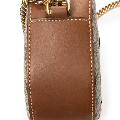 Chain Crossbody Bag Embroidered GG Coated Canvas Mini
