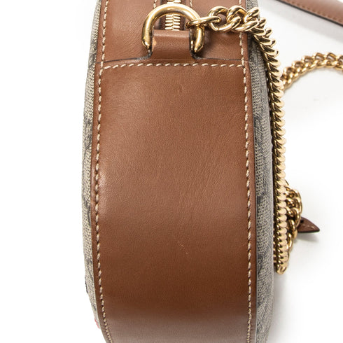 Chain Crossbody Bag Embroidered GG Coated Canvas Mini