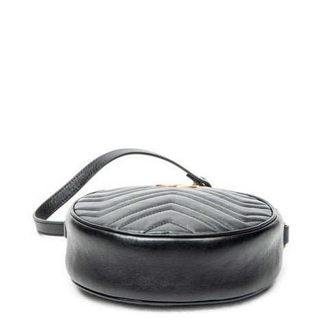 GG Marmont Round Shoulder Bag Matelasse Leather Mini