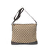 Zip Messenger Bag GG Canvas with Perforated Leather Medium