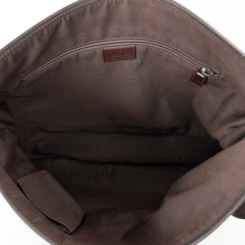 Zip Messenger Bag GG Canvas with Perforated Leather Medium