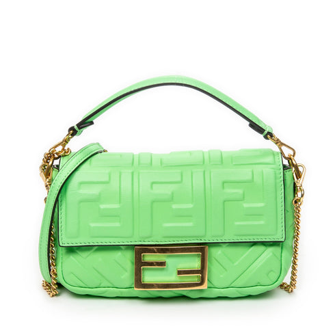 Baguette NM Bag Zucca Embossed Leather Medium