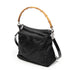 Vintage Convertible Bamboo Top Handle Bag Leather Medium