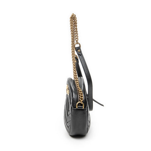 GG Marmont Round Shoulder Bag Matelasse Leather Mini
