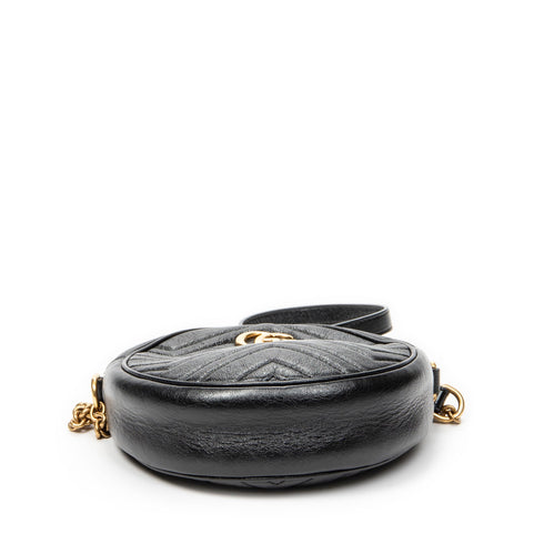 GG Marmont Round Shoulder Bag Matelasse Leather Mini