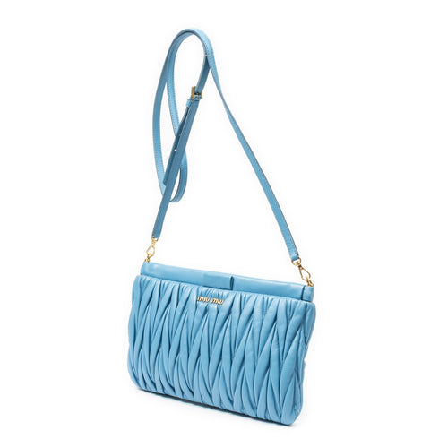 Flap Crossbody Bag Matelasse Leather Small
