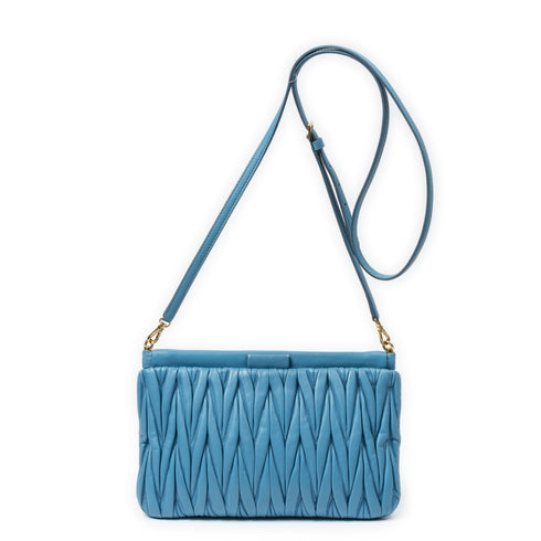 Flap Crossbody Bag Matelasse Leather Small