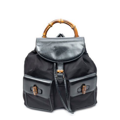 Vintage Bamboo Backpack Leather Medium