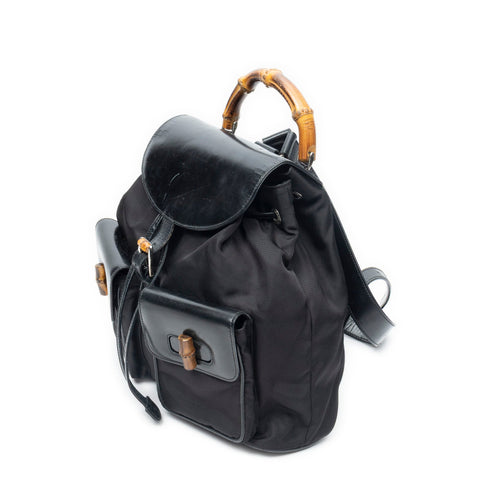 Vintage Bamboo Backpack Leather Medium