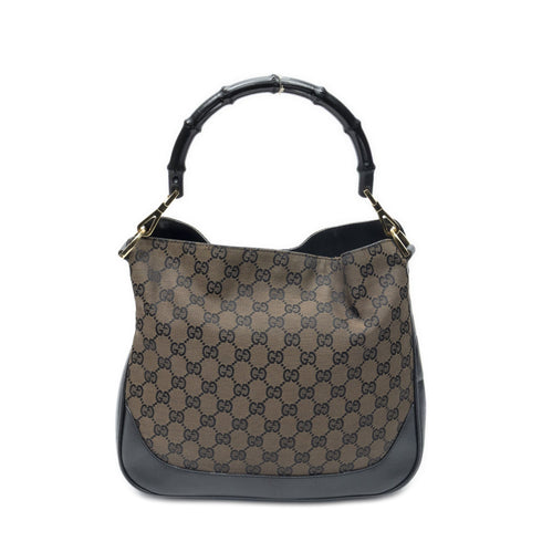 Diana Bamboo Shoulder Bag GG Canvas Medium