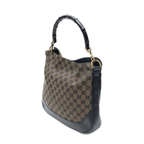 Diana Bamboo Shoulder Bag GG Canvas Medium