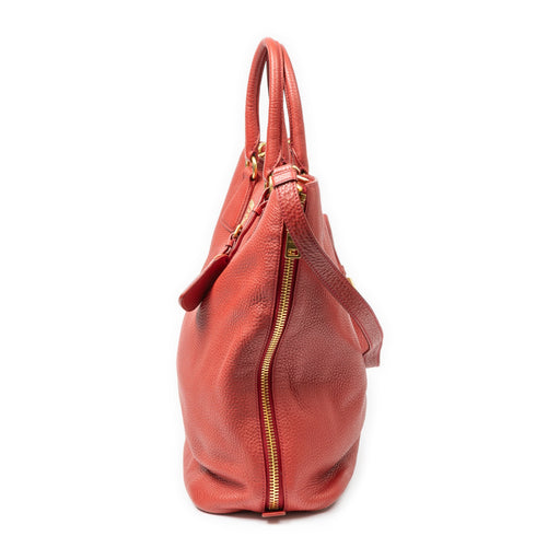 Side Zip Convertible Tote Vitello Daino Large