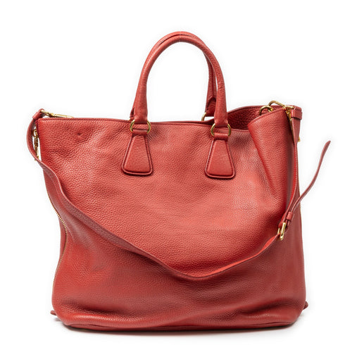 Side Zip Convertible Tote Vitello Daino Large